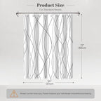 Punkray Grey and White Striped Polyester Shower Curtain for Bathroom with 8 Hooks, Weighted Hem, Waterproof Bath Accessories Hotel Style, 54 x 72