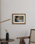 VIYYIEA Gold Framed Wall Art Canvas Print Home Decor Portrait Wall Art Sitting Woman Vintage Decor Room Aesthetic Mid Century Lady Elegant Farmhouse Painting Wall Decor for Bedroom Bathroom 11x14in