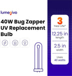 40 Watt Bug Zapper Bulb Replacement for Stinger B4045-4 UVB45 by Lumenivo - UV Blacklight Replacement Bulb for Bug Zapper Outdoor and Indoor Fly Trap for Home - 3 Bulbs