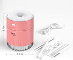 Portable Mini Humidifier, Auto Shut-Off, 2 Mist Modes, Quite, Small Humidifiers for Bedroom Travel Office Desk Plants (Pink)