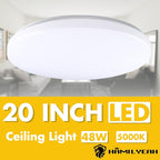 Hamilyeah 48W Flush Mount Ceiling Light, 20 inch LED Ceiling Light Fixture, 5000K Daylight Simple Close to Ceiling Light for Living Room, Dining Room, Bedroom, Hotel, Office