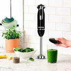 Courant Immersion Hand Blender with Variable Speed, Stainless Steel Blades for Smoothies, Purees, and Soups, Easy-Grip Control" (Black)