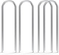 MySit 12 Pack 12 Inch Garden Stakes Heavy Duty 11 Gauge Galvanized Yard Staples U Pegs Fences Drip Irrigation Securing Stakes Loop Stake for Anchoring Lawn Drippers Soaker Hose