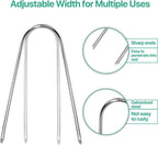 4 Inches Landscape Staples,Galvanized Garden Stakes Yard Stakes Garden Staples Prefect for Weed Barrier Fabric,11 Gauge Landscape pins for Tent,Balloons, Irrigation Tube. (U4 Inch 80 Pack)