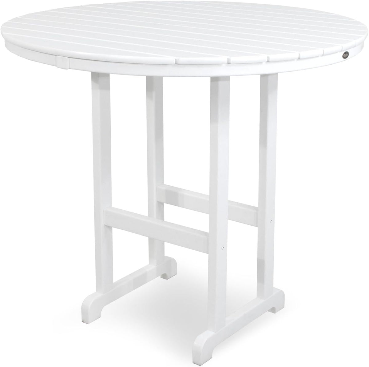 Trex Outdoor Furniture TXRBT248CW Monterey Bay Round Bar Table, 48-Inch, Classic White