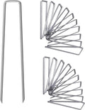 12 Inch Galvanized Garden Landscape Staples Stakes, 25 50 100 PCS Anti-Rust Garden Staples U-Shaped Landscape Pins for Secure Lawn Fabric (25, 12 Inch)
