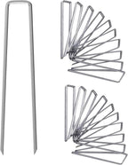 12 Inch Galvanized Garden Landscape Staples Stakes, 25 50 100 PCS Anti-Rust Garden Staples U-Shaped Landscape Pins for Secure Lawn Fabric (25, 12 Inch)
