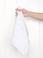 American Soft Linen Luxury Washcloths for Bathroom, 600 GSM 100% Cotton 4 Piece Turkish Wash Cloth Set, 13x13 in Soft Rags for Body and Face, White Washcloths