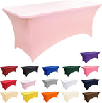 10-Pack 6ft Spandex Table Covers for Rectangle Standard Folding Tables - Wrinkle Resistant Stretch Tablecloths - Ultimate Fitted Table Protector for Parties, Banquet, Wedding