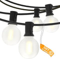 SUNSGNE G40 Outdoor String Lights Waterproof, 50FT Outdoor Hanging Lights with 52 Globe Frosted White LED Bulbs(2 Spare), String Lights for Outside Patio Tent Porch Garden Backyard Balcony Deck Decor