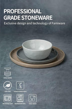 Famiware Mars Plates and Bowls Set, 24 Pieces Dinnerware Sets, Dishes Set for 8, Multi-color