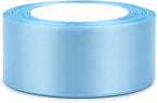 Sky Blue Solid Satin Ribbon 1-1/2 Inch 25 Yards Solid Polyester Fabric Ribbon for Gift Wrapping Wedding Christmas Baby Shower Birthday Party Decoration Handmade Immortal Flower Craft