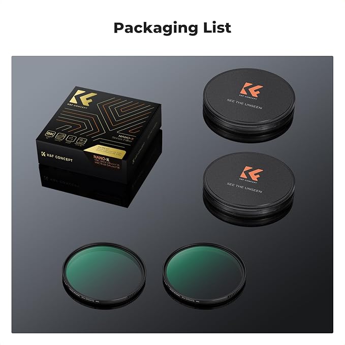 K&F CONCEPT 82mm Black Diffusion 1/4 & 1/8 Lens Filter Kit (2 Pcs), Mist Cinematic Effect Filter for Vlog/Video/Portrait Image with 28 Multi-Layer Coated