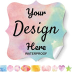 Custom Labels - Personalized Stickers with Any Design, Logo, Text; Business, Thank You Labels; 100 Fancy Framed 5.5"x5.5" Labels