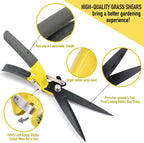JARDINEER Sharp Grass Shears, Grass Clippers Handheld, Manual Grass Cutter Edging Shears for Lawn Garden