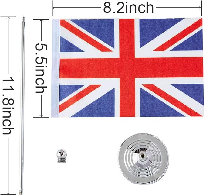 UK Flag British Flags, Small Mini British Desk Flag, Used for Table Office Classroom Home Patriotic Events Decorations