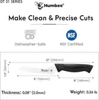 6-Inch Offset Serrated Bread Knife, Premium High Carbon Stainless Steel Blade Knife for Bread with Ergonomic Handle, NSF Certified, DT-31 Series, Black