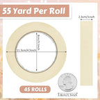 Masking Tape Bulk General Purpose Masking Painting Tape 55 Yards for Painting Home Office School Stationery Arts Crafts Basic Use, Easy Removal(45 Rolls,1 Inch)