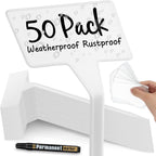 50 Pack Outdoor Plant Label, Large Waterproof Plastic Plant T-Type Tags, Durable Nursery Garden Markers, Perfect for Herbs, Flowers, Vegetable (Height 11.8'')