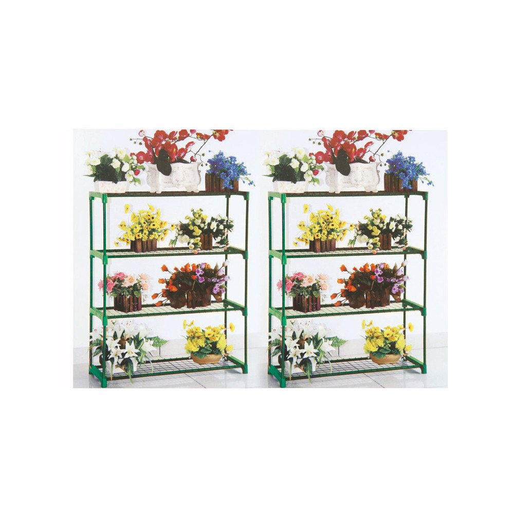 Panana 2 x Display Storage Racking for Garden Garage Greenhouse Staging Plant Stand Greenhouse 4-Tire Racking Shelving Unit for Garden Shed Garage