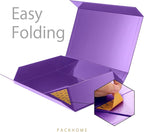 PACKHOME Extra Large Gift Box 17.5x11.3x4.3 Inches, Sturdy Shirt Box with Magnetic Lid for Clothes and Large Gifts (Glossy Purple)