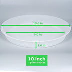 6 Pack of 10 inch Plant Saucer Clear, Heavy Duty Plastic Plant Saucer 10 inch, Durable Plant Tray for Pots, Flower Plant Saucers for Indoors, Plant Trays for Planter 8"/9"/10" (10", Clear)