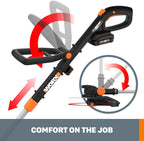 Worx String Trimmer/Edger/Lawn Mower 3-in-1 Grass Trimmer GT Revolution 20V 12" (2 Batteries & Charger Included) WG170