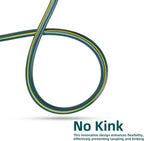 Solution4Patio Long Leader Green Garden Hose 5/8 in. x 50 ft. -Kink Free, No Leaking, Male/Female Fittings -Heavy Duty Durable Flexible Lightweight Water Pipe -Brass Aluminum Ends for Household & Yard