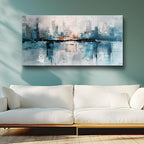 FUHAIHUA Canvas Wall Decor For Living Room Large Home Art For Office Bedroom Decoration Mural Abstract Painting Blue Pictures Prints Artwork Ready To Hang Aesthetic Decor 30x60 In