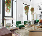 SJL Artificial Hanging Plant 4pcs Fake Hanging Plants Greenery Decor Plastic Flower Artificial Plants Indoor Fern Ivy Leaves Flowers Real Touch Stem for Wedding Party Outside Home (Red)