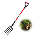 VEVOR Garden Fork, 4-Tine Gardening Pitchfork with Fiberglass Handle, 45 in Heavy Duty Digging Fork with Y Grip, Forged Steel Spading Fork for Hay Potato Composting Transplanting Aeration