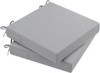 AAAAAcessories Outdoor Seat Cushions for Chairs, Waterproof, Fade-Resistant, 20" x 20" x 3", Patio Furniture Replacement Cushions, Set of 2, Gray