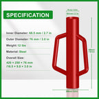 Fence Post Driver with Handle,12LB Hand Post Pounder,2.7 inches Inner Dia. Pole Rammer, Farm Wire Fencing for T Post, Metal Fence Stake and Sign Posts, Red