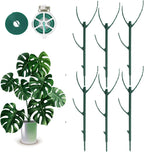 6 Pack Stackable Plant Support Stakes, 43inch Climbing Plant Sticks Structures for Monstera with Garden Ties, Durable Alternative to Moss Pole for Indoor Outdoor Plants