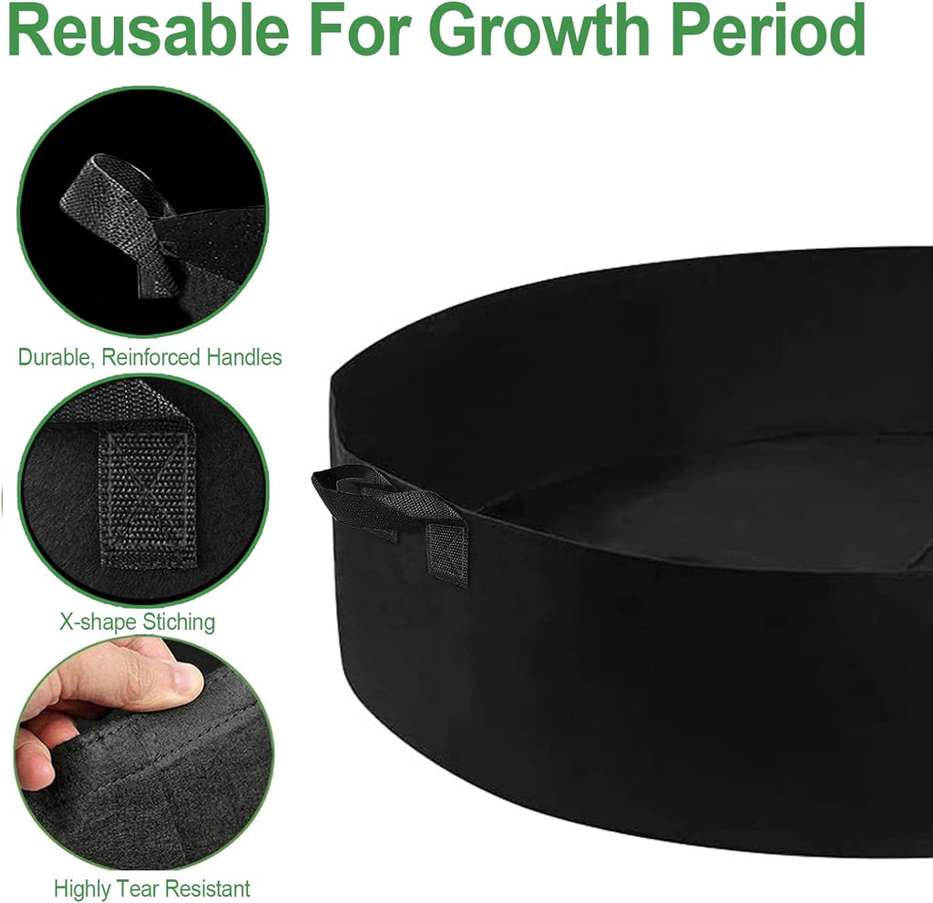 15 Gallon Plant Grow Bags, Round Fabric Raised Garden Beds Planter Pots with 2 Handles,Durable Breathe Cloth Planting Bed Gardening Container to Grow Vegetables for Outdoor Plants