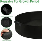 15 Gallon Plant Grow Bags, Round Fabric Raised Garden Beds Planter Pots with 2 Handles,Durable Breathe Cloth Planting Bed Gardening Container to Grow Vegetables for Outdoor Plants