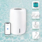 Humea Smart Evaporative Humidifier with WiFi & App Control - 3L Tank, 4 Speeds, 300ml/h - Quiet, Mist-Free, No White Dust - Nightlight - For Allergies, Dry Skin, Better Sleep - Beige