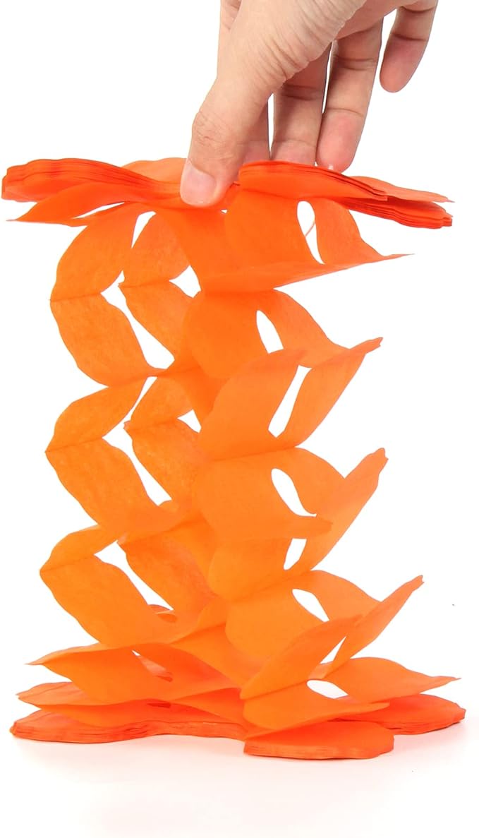 Black-White Orange halloween Party-Decorations Streamers-Garland - 12pcs 4-Leaf Clover Paper Streamer,Graduation Wedding Birthday Bachelorette Baby Bridal Shower Banners Decor Ouruola