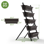 5-Tier Vertical Garden Planter,4.4Ft Planter Box with 5 Container Boxes