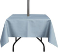 Outdoor Tablecloth Wrinkle-Free Stain Resistant Waterproof Polyester Fabric Table Cover with Zipper Umbrella Hole for Picnic/Party/Dinner/Patio Garden(60×60inch Square,Zippered,Blue Fog)