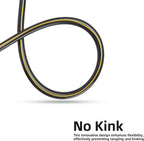 Solution4Patio Long Black Garden Hose 5/8 in. x 100 ft. -Kink Free, No Leaking, Male/Female Fittings -Heavy Duty Durable Flexible Lightweight Water Pipe -Brass Aluminum Ends for Household & Yard Use