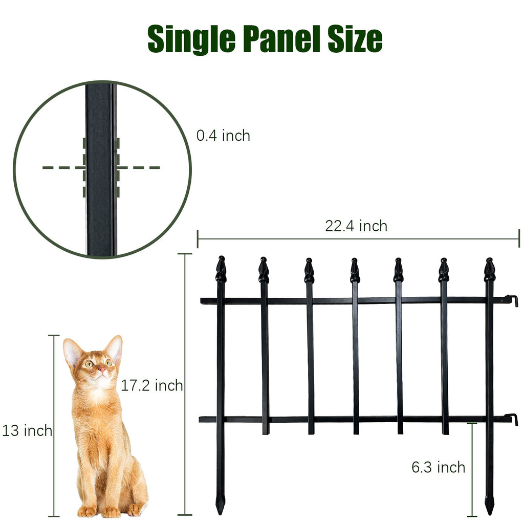 Thealyn 18"H x 22"W Decorative Metal Garden Border Fence, 5 Panels, 9.17Ft