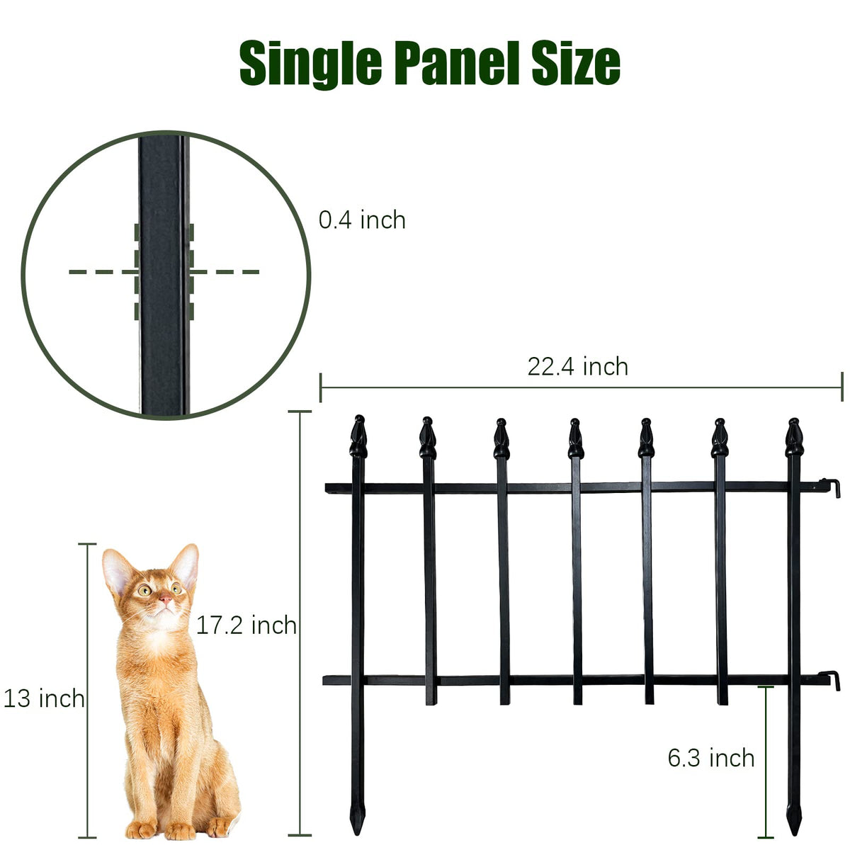 Thealyn 18"H x 22"W Decorative Metal Garden Border Fence, 5 Panels, 9.17Ft