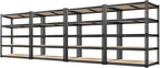 REIBII 72" H Garage Shelving Heavy Duty Shelves for Storage 2000LBS Garage Storage Shelves Adjustable 5 Tier Metal Storage Shelving Unit for Craft Warehouse Pantry Basement 72''*35.5''*11.8'' 4 Pack