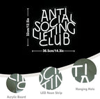 Anti Social Lifting Club Neon Sign for Wall Decor Gym Neon Light Lifting LED Neon Sign Letter Led Neon Light for Gym Man Cave Lifting Club Decoration