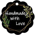 Custom Tags for Handmade Items, Personalized Tags for Favors, Customized Hang Tag for Clothing, Customized Gifts Wrapping Labels, Wedding Items Birthday Party Favors with String (Flower Shape)