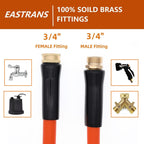EASTRANS Short Garden Hose 5 ft x 5/8", Heavy Duty Orange Water Hose with 3/4" Solid Brass Connector, Flexible, Lightweight, Durable, Male to Female