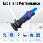 rain Barrel Spigot 1 inch PVC Bulkhead Adapter 1" I.D. Female Thread Blue Switch Valve Garden kit, for 5/2.5/50/55/100 Gallon Water Tank rainwater stock