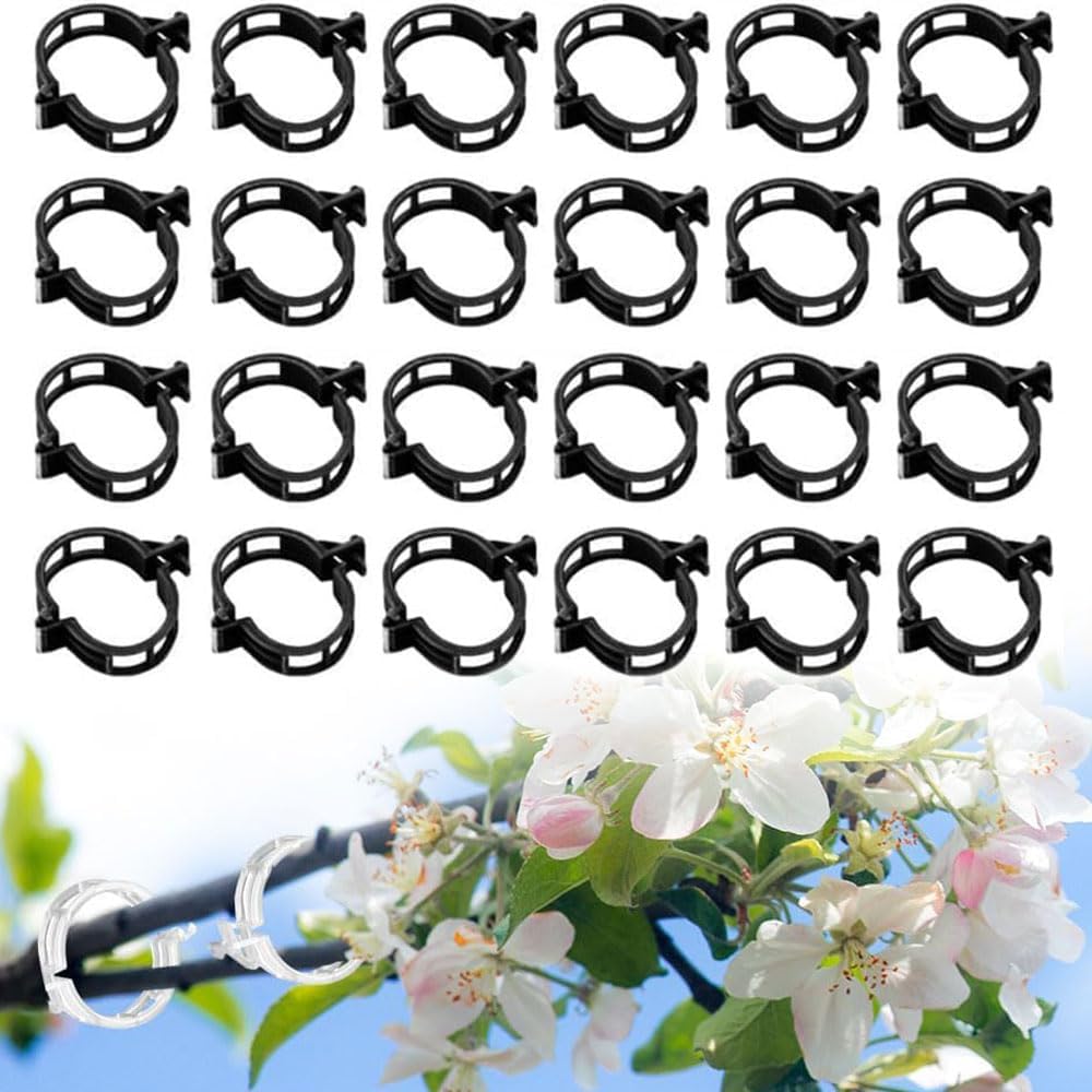 Plant Support Clips, Reusable Garden Clips Plant Holder Clips, Plastic Tomato Vine Grape Clips for String Trellis Plant Clips for Climbing Plants Support Outdoor Indoor Gardening Supplies (100, Black)