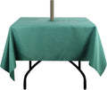 Outdoor Tablecloth Wrinkle-Free Stain Resistant Waterproof Polyester Fabric Table Cover with Zipper Umbrella Hole for Picnic/Party/Dinner/Patio Garden(60×60inch Square,Zippered,Green)